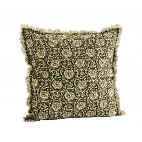 coussin imprime vegetal vert coton madam stoltz