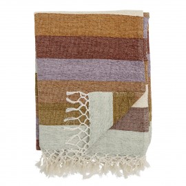 plaid multicolore rayures coton recycle bloomingville lucilla