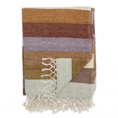 plaid multicolore rayures coton recycle bloomingville lucilla