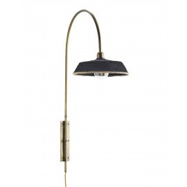 applique retro vintage laiton abat jour brun naturel madam stoltz