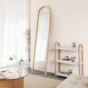 grand miroir a poser cotre mur bois clair design umbra bellwood
