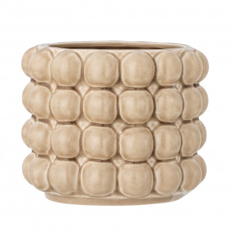 cache pot design retro vintage gres beige bulles bloomingville deia