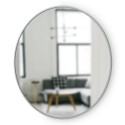 umbra hub tres grand miroir mural rond caoutchouc gris 358370-918