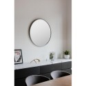 umbra hub tres grand miroir mural rond caoutchouc gris 358370-918