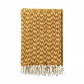 plaid laine bio agneau motif chevron klippan orange moutarde caramel