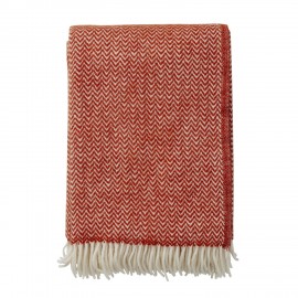 plaid laine bio agneau chevron rouge klippan chevron