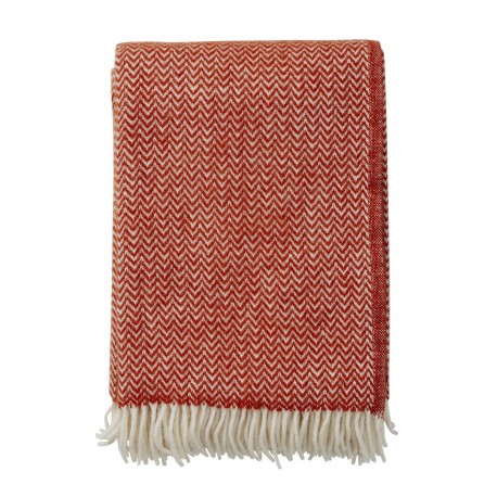 plaid laine bio agneau chevron rouge klippan chevron