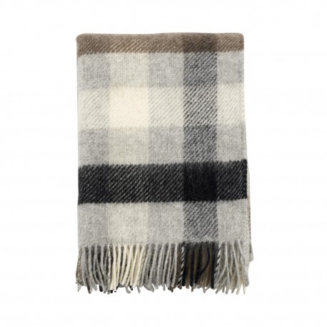 plaid a carreaux chaud gris laine agneau klippan gotland multi