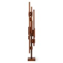 grande sculpture abstraite brutalisme bois fonce skyline l