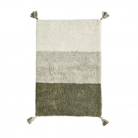 petit tapis coton tufte pompons vert madam stoltz