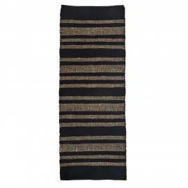 tapis de couloir noir raye jonc de mer madam stoltz