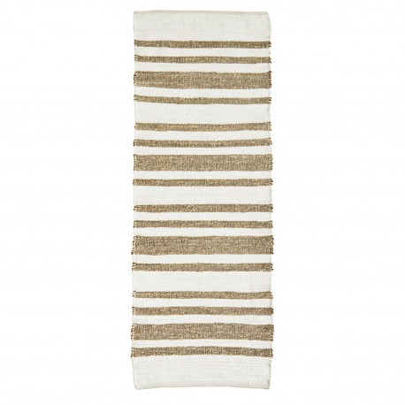 tapis long blanc raye jonc de mer madam stoltz