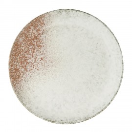 assiette plate rustique gres creme orange madam stoltz