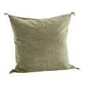 grande housse coussin uni vert olive coton madam stoltz