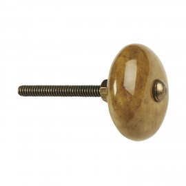 bouton de meuble jaune moutarde ceramique ib laursen