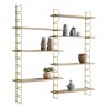 etagere murale modulable laiton bois manguier madam stoltz
