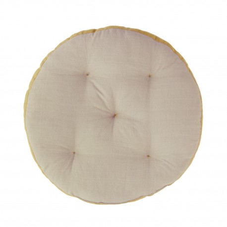 coussin de chaise rond uni gris taupe jaune moutarde madam stoltz