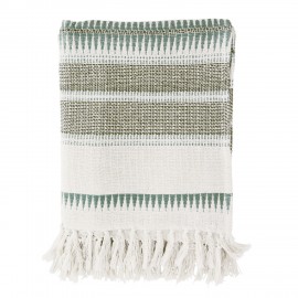 plaid madam stoltz coton recycle vert amande