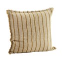 grand coussin raye lin beige jaune moutarde madam stoltz