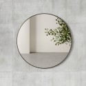 umbra hubba tres grand miroir mural rond metal noir 1012715-378