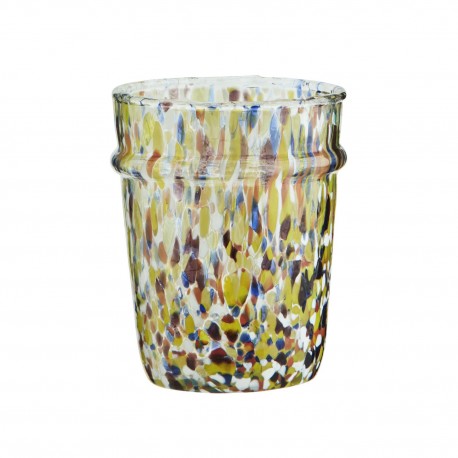verre a eau multicolore tachete jaune orange madam stoltz