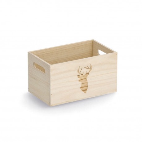 petite corbeille boite bois rangement zeller deer