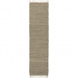 tapis long de couloir coton uni greige naturel ib laursen 60  x 250 cm