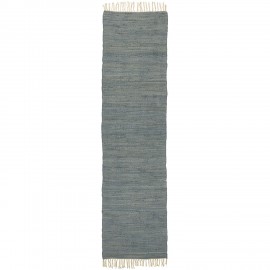 tapis long de couloir bleu coton uni ib laursen