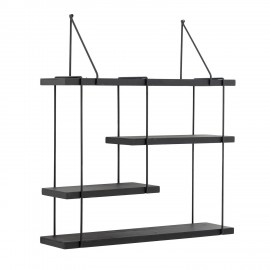 etagere murale design graphique noire bois bloomingville lewis
