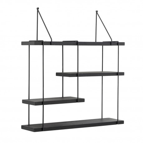 etagere murale design graphique noire bois bloomingville lewis