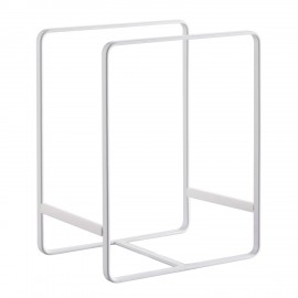 range assiette vertical etagere metal blanc yamazaki
