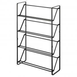 etagere a chaussures etroite compacte acier noir 4 niveaux yamazaki frame