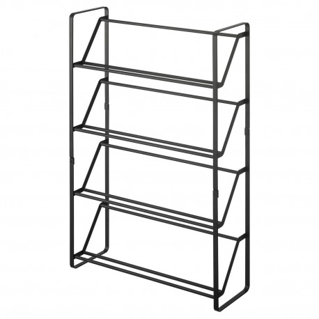 etagere a chaussures etroite compacte acier noir 4 niveaux yamazaki frame