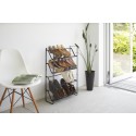 etagere a chaussures etroite compacte acier noir 4 niveaux yamazaki frame