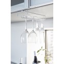 porte verres suspendu sous etagere metal blanc yamazaki tower