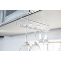 porte verres suspendu sous etagere metal blanc yamazaki tower