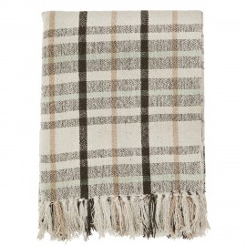 madam stoltz plaid carreaux ecossais tartan blanc ecru beige coton
