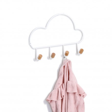portemanteau mural chambre enfants blanc nuage zeller