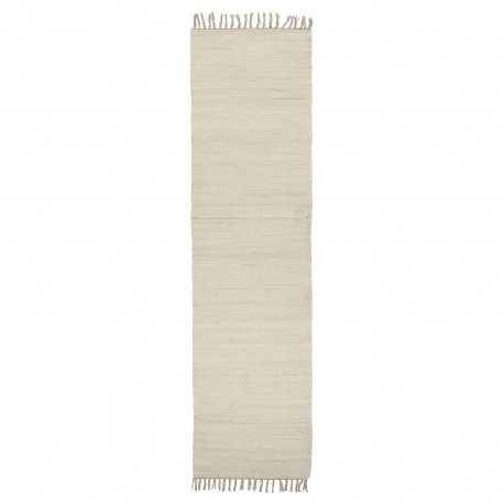 tapis de couloir ecru creme long etroit coton uni ib laursen