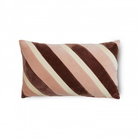 coussin de salon chic raye velours rose nude marron hk living