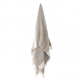 Plaid coton rayures franges Bloomingville Isnel