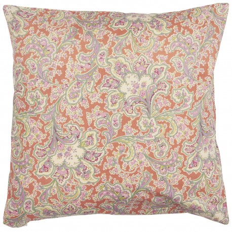 grande housse coussin motif indien paisley orange peche ib laursen