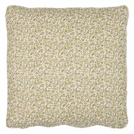 housse pour galette de chaise coton fleuri vert jaune ib laursen