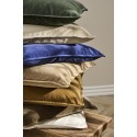 ib laursen housse de coussin carre velours marron dore 50 x 50 cm