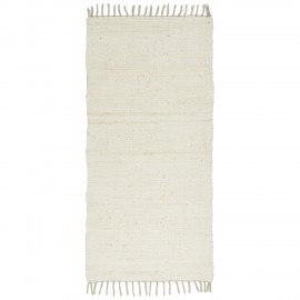petit tapis chambre coton blanc ecru creme franges uni ib laursen