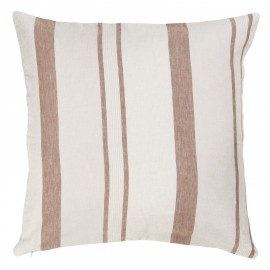 grande housse coussin lin naturel blanc marron rayures in laursen