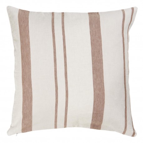 grande housse coussin lin naturel blanc marron rayures in laursen