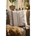 grande housse coussin lin naturel blanc marron rayures in laursen