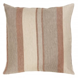 grand coussin lin naturel marron rouille rayures ib laursen