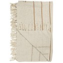 plaid coton blanc ecru rayé naturel franges ib laursen